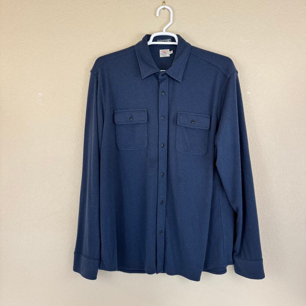 Faherty Legend Sweater Shirt Mens XXL Blue Twill Button Down MXC0002